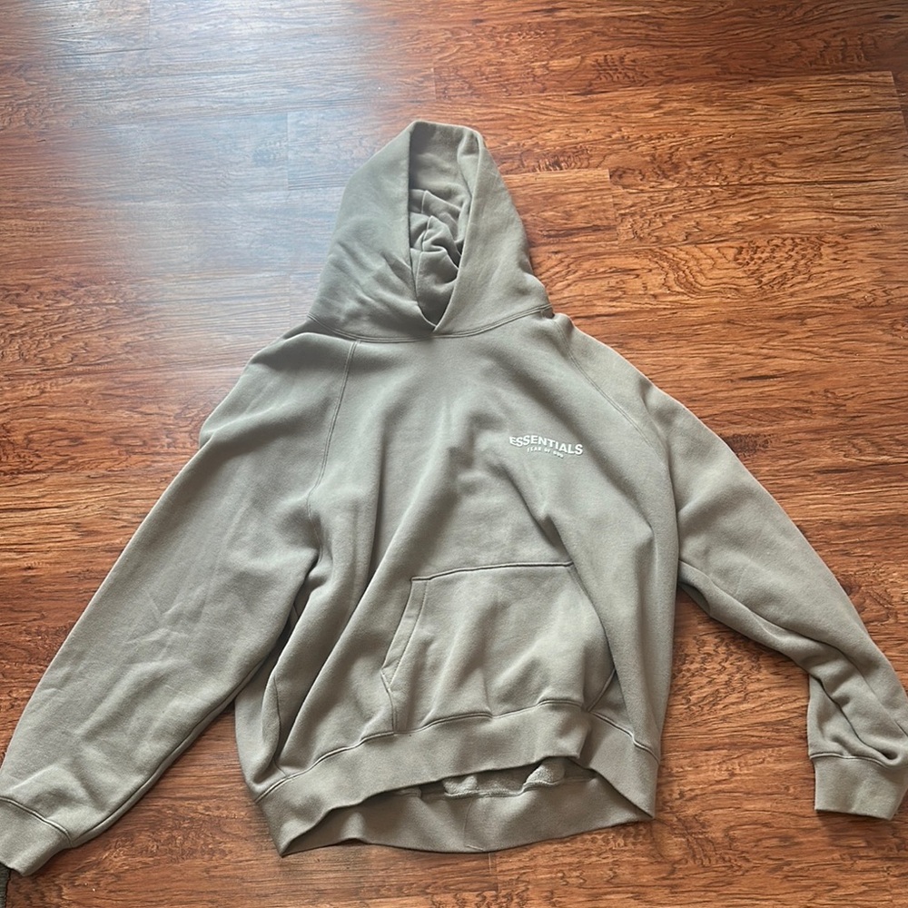 Essentials Sage Green Pullover Hoodie